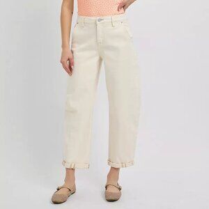 RISEN High Rise Relaxed Barrel Cuffed Jeans